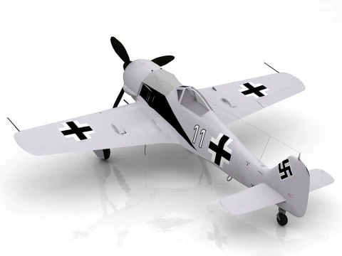 Focke Wulf Fw 190 Avi&atilde;o de Ca&ccedil;a Alem&atilde;o da Segunda Guerra Mundial Modelo 3D