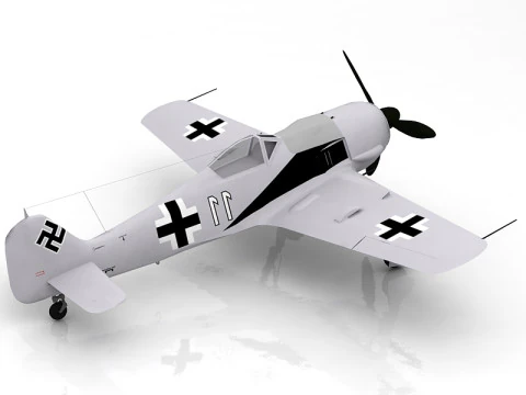 Focke Wulf Fw 190 Avi&atilde;o de Ca&ccedil;a Alem&atilde;o da Segunda Guerra Mundial Modelo 3D