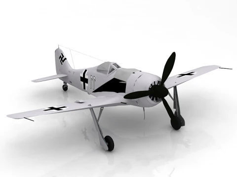 Focke Wulf Fw 190 Avi&atilde;o de Ca&ccedil;a Alem&atilde;o da Segunda Guerra Mundial Modelo 3D