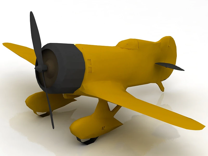 GeeBee Z Airplane 3D Model .c4d .max .obj .3ds .fbx .stl .blend 