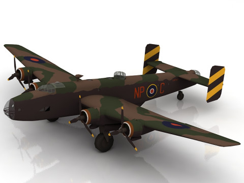 Handley Page Halifax BIII Flugzeuge 3D Modell