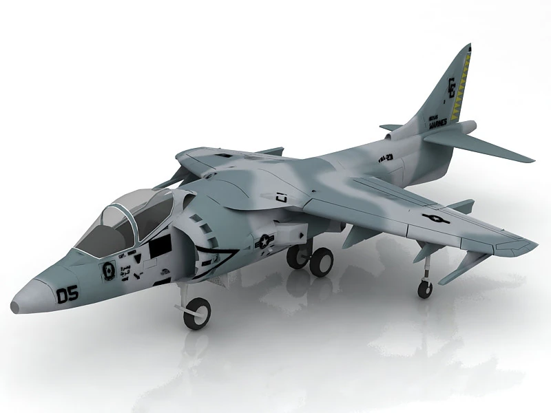Harrier AV-8B 3D Model .c4d .max .obj .3ds .fbx .stl .blend 
