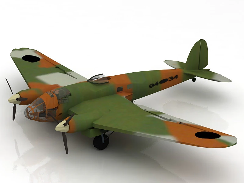 Heinkel HE 111 3D Model .c4d .max .obj .3ds .fbx .stl .blend 
