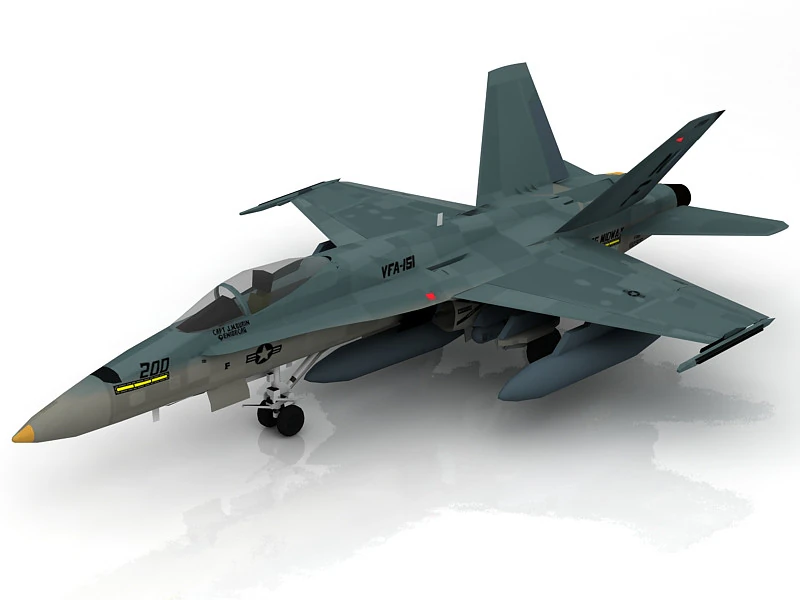 FA-18E Super Hornet 3D Model .c4d .max .obj .3ds .fbx .stl .blend 