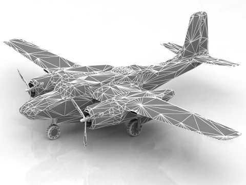 A 26 C Invader USAF Aircraft 3D Model
