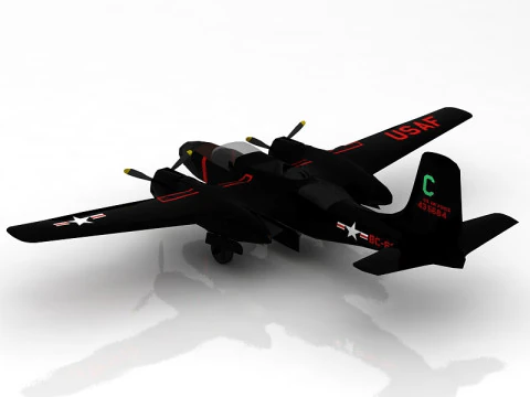 A 26 C Invader USAF Aircraft 3D Model