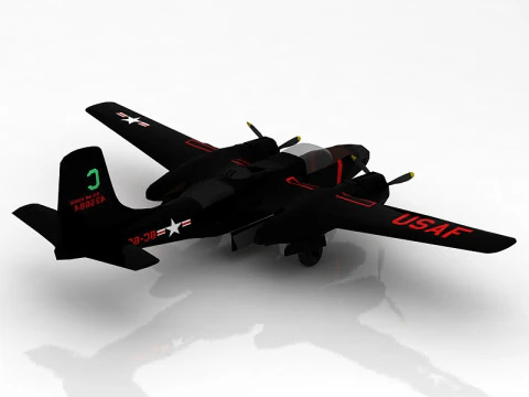 A 26 C Invader USAF Aircraft 3D Model