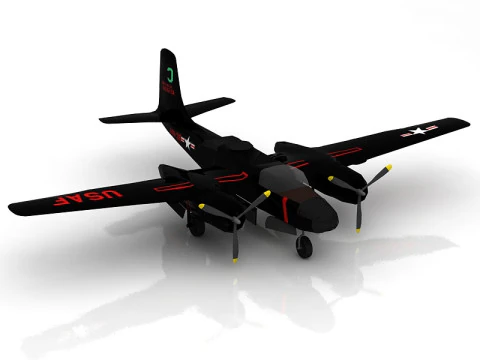A 26 C Invader USAF Aircraft 3D Model