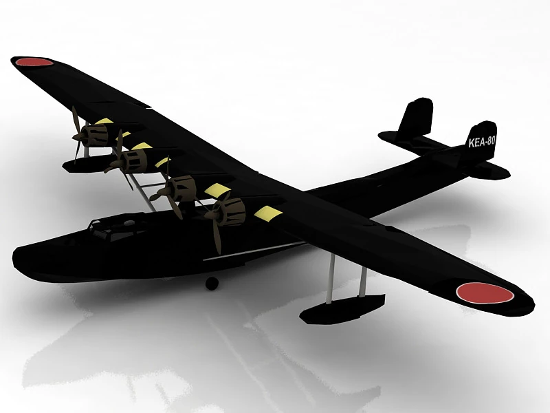 Kawanishi H6K Mavis Aircraft 3D Model .c4d .max .obj .3ds .fbx .stl .blend 