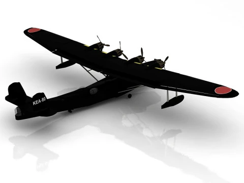 Kawanishi H6K Mavis Aircraft 3D Model