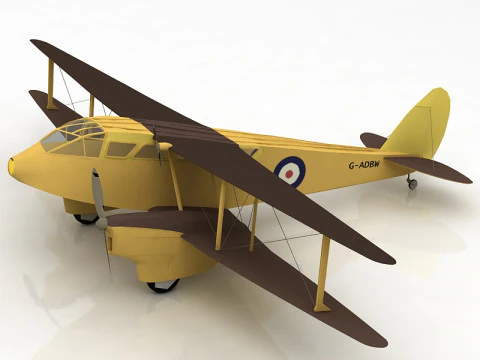 Самолет De Havilland DH-89 Dragon Rapide 3D Модель