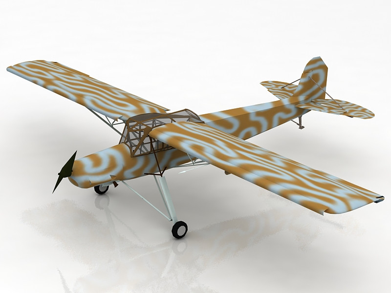 Fieseler Fi 156 C Storch U&ccedil;ağı 3D Model .c4d .max .obj .3ds .fbx .stl .blend 