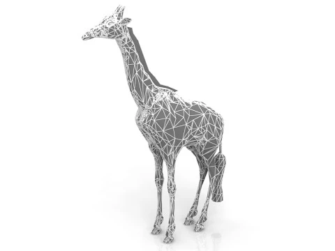 Giraffe Standing Pose 3D Model