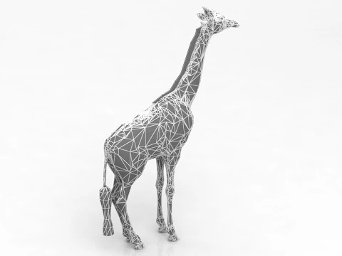 Giraffe Standing Pose 3D Model