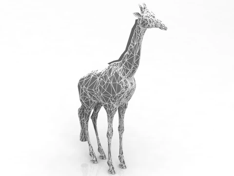Giraffe Standing Pose 3D Model