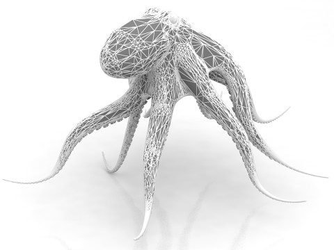 Octopus kruipende houding 3D Model