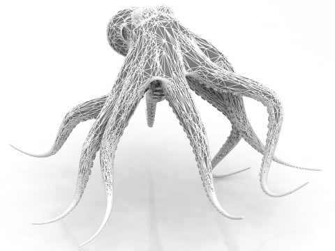 Octopus kruipende houding 3D Model