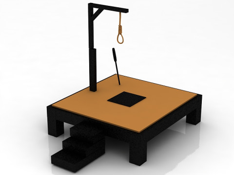 Gallows Scaffold with Noose 3D Model