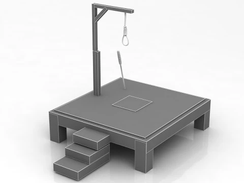 Gallows Scaffold with Noose 3D Model