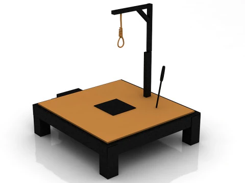 Gallows Scaffold with Noose 3D Model
