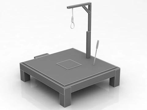 Gallows Scaffold with Noose 3D Model