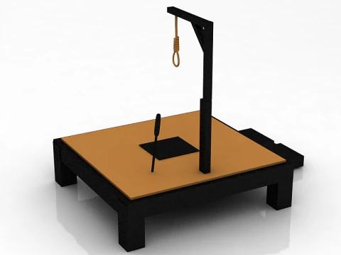 Gallows Scaffold with Noose 3D Model
