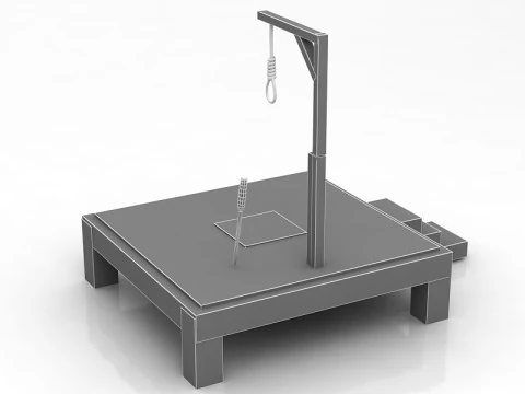 Gallows Scaffold with Noose 3D Model