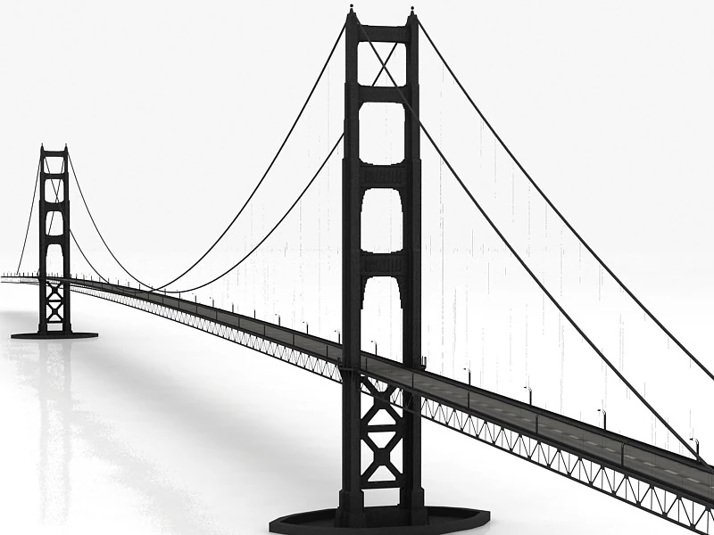 Golden Gate Bridge 3D Model .c4d .max .obj .3ds .fbx .stl .blend