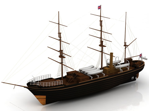 RRS Discovery Yacht 3D Model