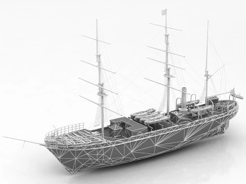 Iate de descoberta RRS Modelo 3D