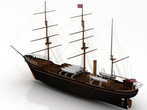 Iate de descoberta RRS Modelo 3D