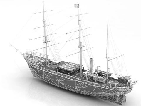 Iate de descoberta RRS Modelo 3D