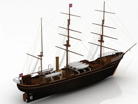 Iate de descoberta RRS Modelo 3D