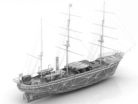 Iate de descoberta RRS Modelo 3D