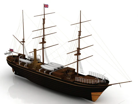 Iate de descoberta RRS Modelo 3D