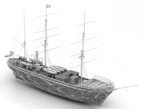 Iate de descoberta RRS Modelo 3D