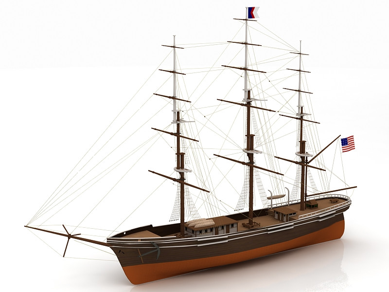 Navio Voador Modelo 3D .c4d .max .obj .3ds .fbx .stl .blend 