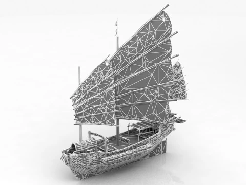 Chinese Junk Ship 3D Model