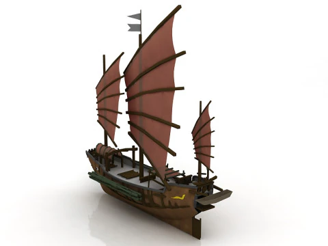 Chinese Junk Ship 3D Model