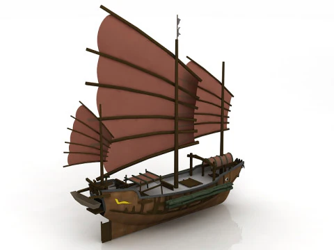 Chinese Junk Ship 3D Model