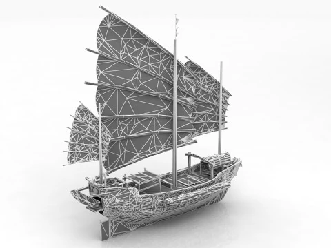 Chinese Junk Ship 3D Model