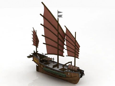 Chinese Junk Ship 3D Model
