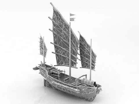 Chinese Junk Ship 3D Model