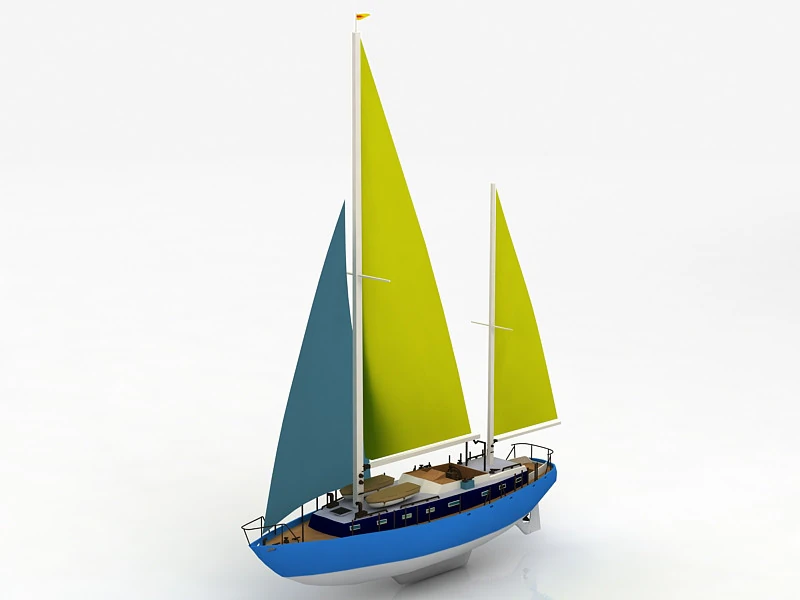 Moonli Sailing Ship 3D Model .c4d .max .obj .3ds .fbx .stl .blend 