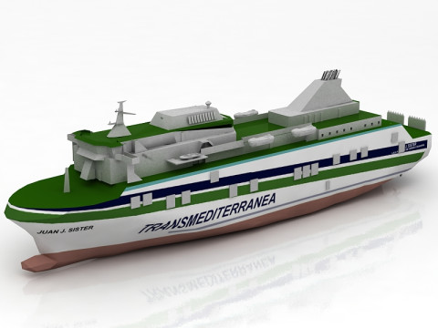 Trasmediterranea Ship 3D Model