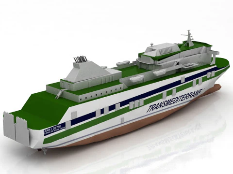 Trasmediterranea Ship 3D Model