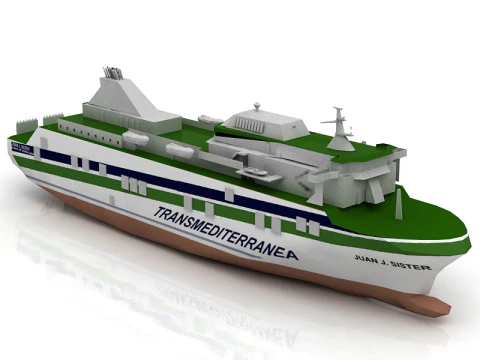 Trasmediterranea Ship 3D Model