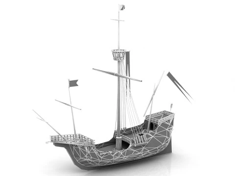 Santa Maria Nao Boat 3D Model