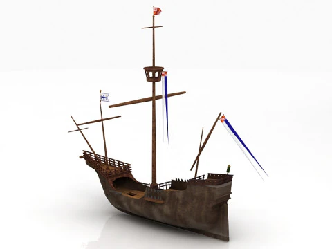 Santa Maria Nao Boat 3D Model