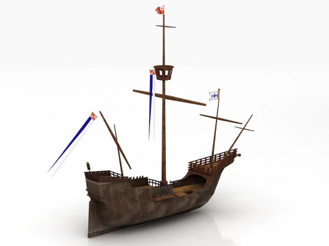 Santa Maria Nao Boat 3D Model